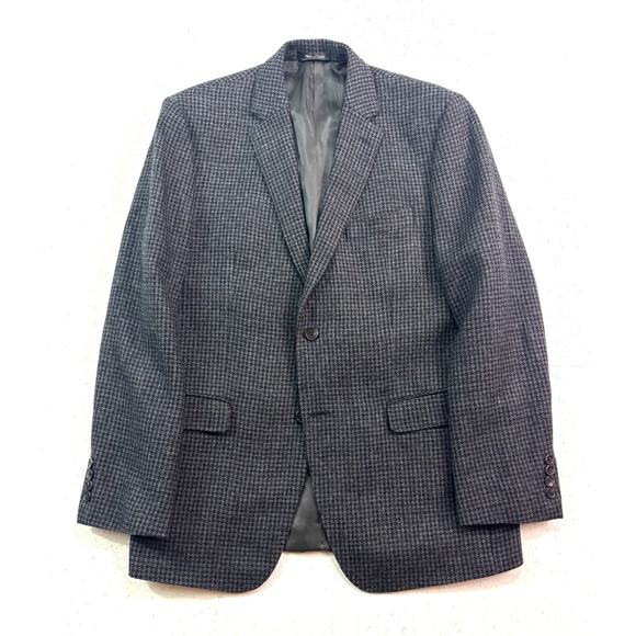 Ralph Lauren 42R Slim Charcoal Houndstooth Soft Tweed Blazer Jacket Sport Coat